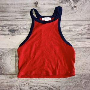 Red halter crop top